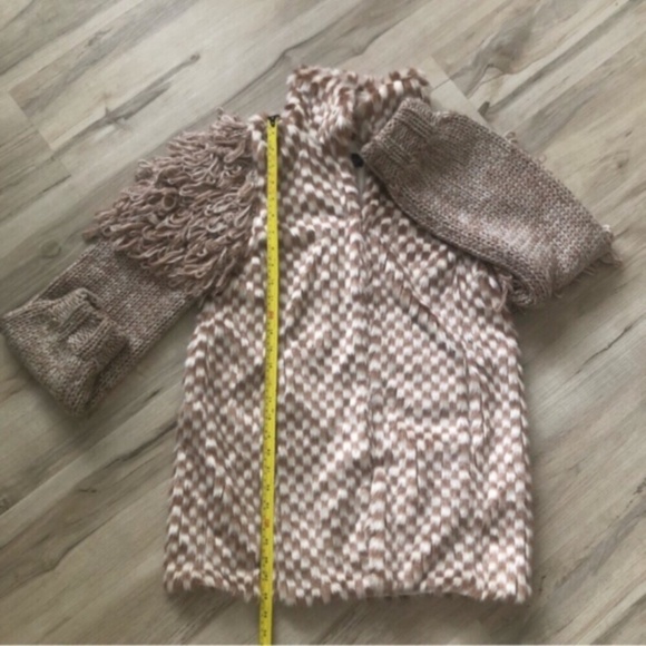 Topshop Textured Teddy Jacket in Cream and Brown - Picture 5 of 8